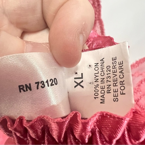 Frederick’s of Hollywood Pink Sheer Babydoll with adjustable closure size XL - Picture 8 of 11